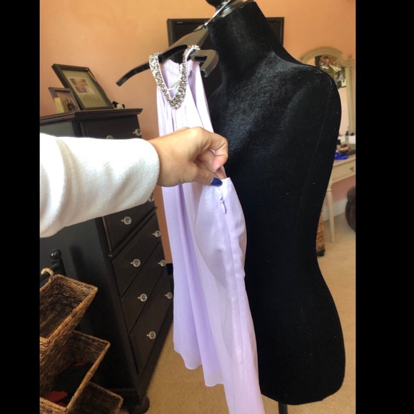 Purple shimmer Cache halter top with beading - Picture 7 of 11